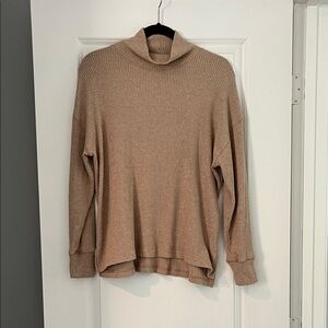 J. Crew Tan Ribbed Turtleneck Sweater